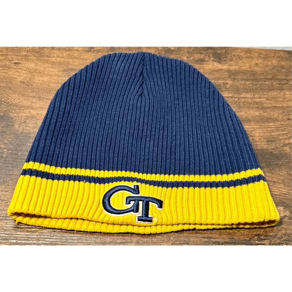 Vintage Georgia Tech Yellow Jackets The Game Blue & Gold Beanie - Picture 3 of 8